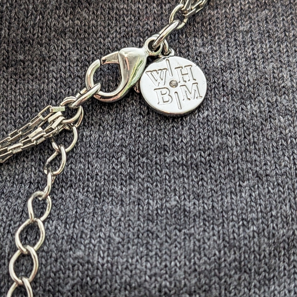 White House Black Market, Two-tone, Chevron, Rhinestone, Adjustable Necklace - Picture 5 of 5